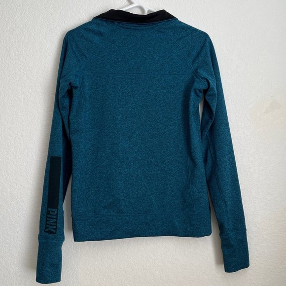 PINK Victoria's Secret 1/4 zip Pullover, Blue, Size S - Picture 2 of 7